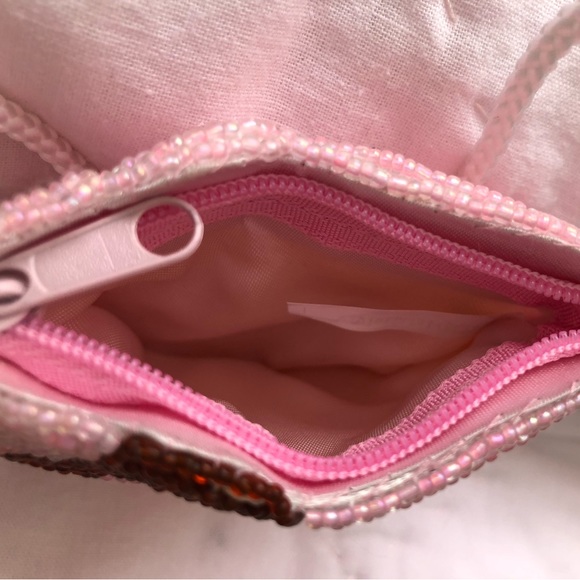 Pink cat beaded coin purse - Picture 5 of 6